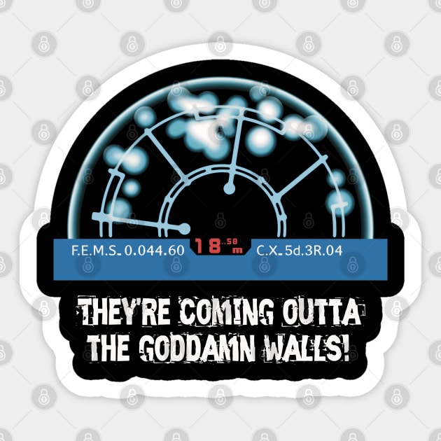 Aliens (1986): They're coming outta the goddamn walls! Sticker by SPACE ART & NATURE SHIRTS 